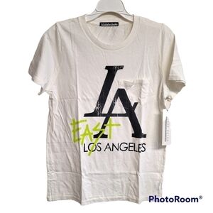 Prince Peter East Los Angeles LA White Graphic Short Sleeve Crew Neck T-Shirt S